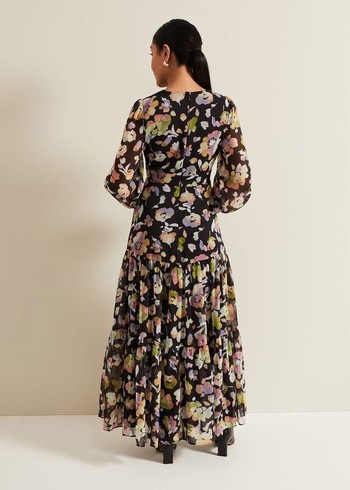 Phase Eight Petite Sandra Floral Dress Black/Multicolor Australia | IB3924718